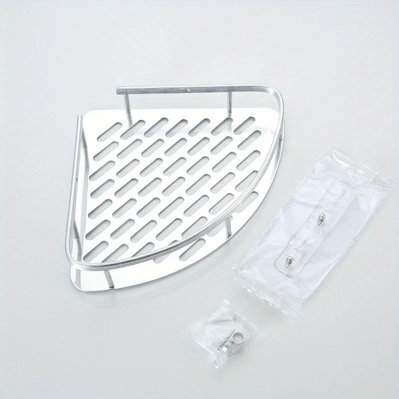 Metal Tension Mounted Shower Caddy, Wall Corner Shelf for Bathroom Storage,Organizer for Toiletries and Accessories