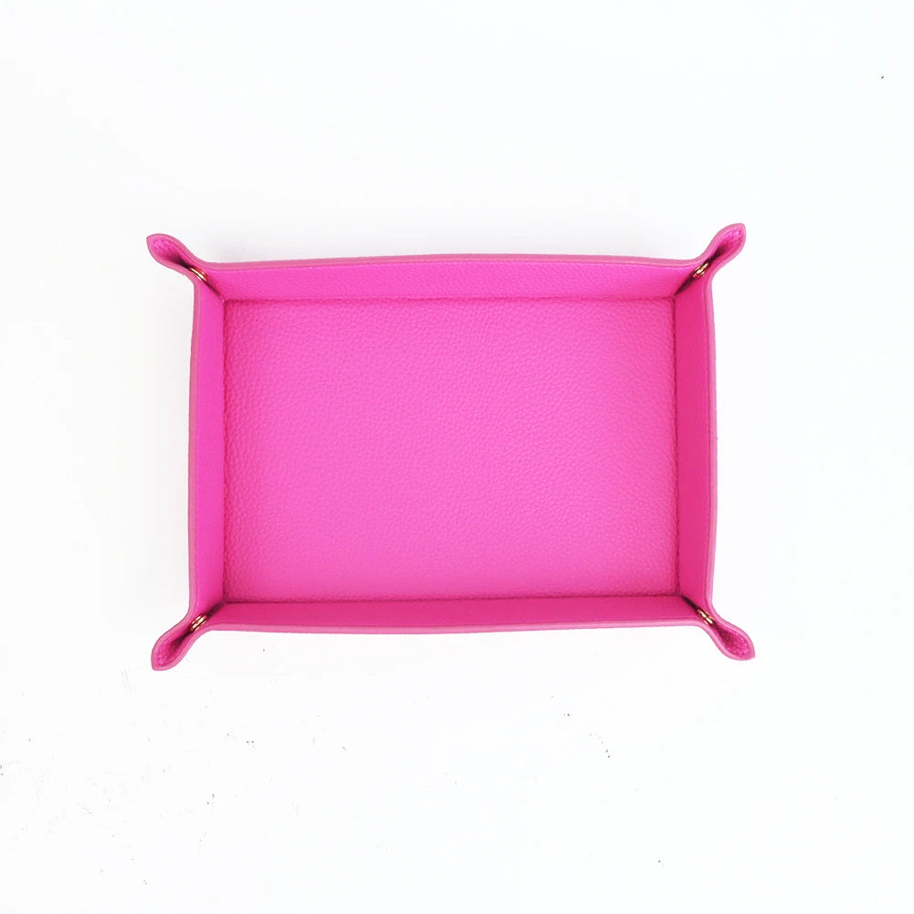 Customized Name PU Leather Rectangular Storage Box for Home Clutter Organization - Entrance Key, Cosmetics, Jewelry Storage Tray