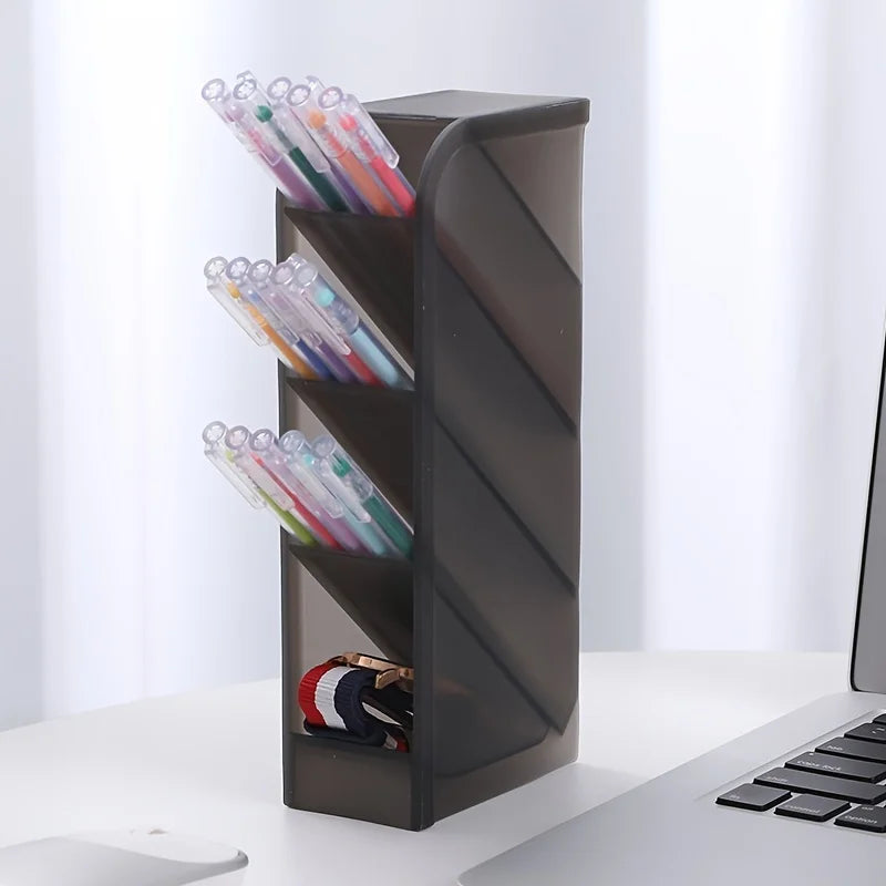 Multi-functional Stationery Storage Box Desk Multi-Layer Pen Holder Inclined Cosmetic Brush Storage Holder For Office Supplies