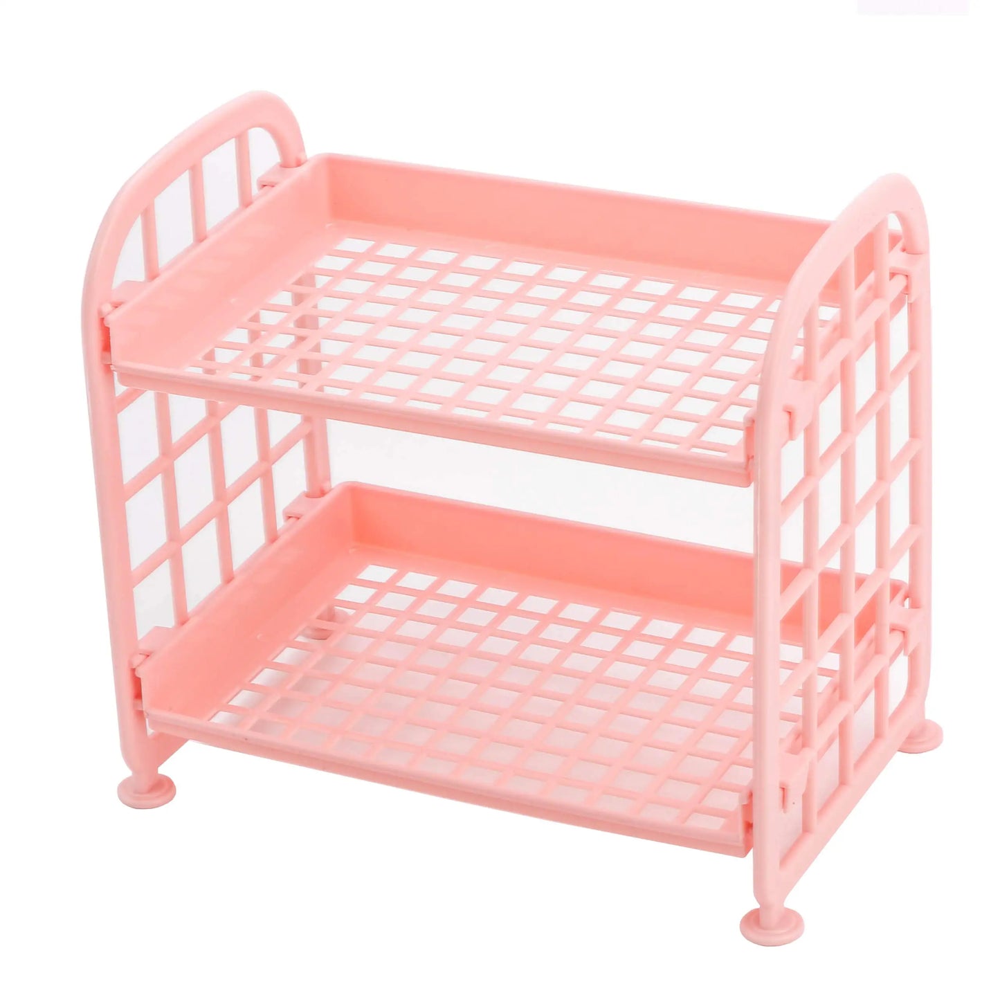 2-Tier Multifunctional Plastic Shelf Makeup Organizer for Skincare Office Kitchen Bedroom Bathroom Two Layer Hollow Storage Rack