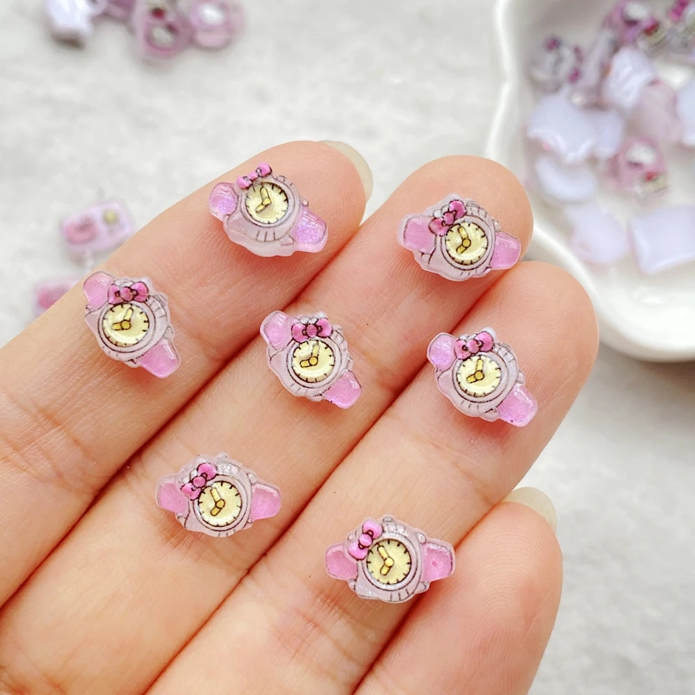 50Pcs Mixed Resin Kitten makeup mirror, camera, book Charms Rhinestones DIY Craft For Nail 3D Decorations Jewelry