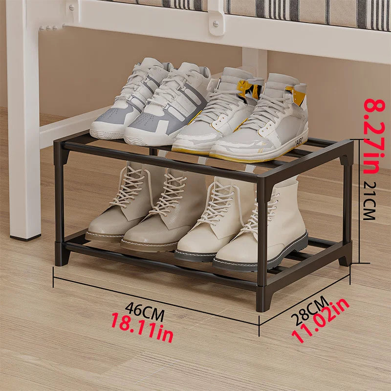 Shoe Rack for Closet,  Adjustable Shoe Rack for Small Space, Small Shoe Organizer for Front Door, Sturdy Metal,Front Door