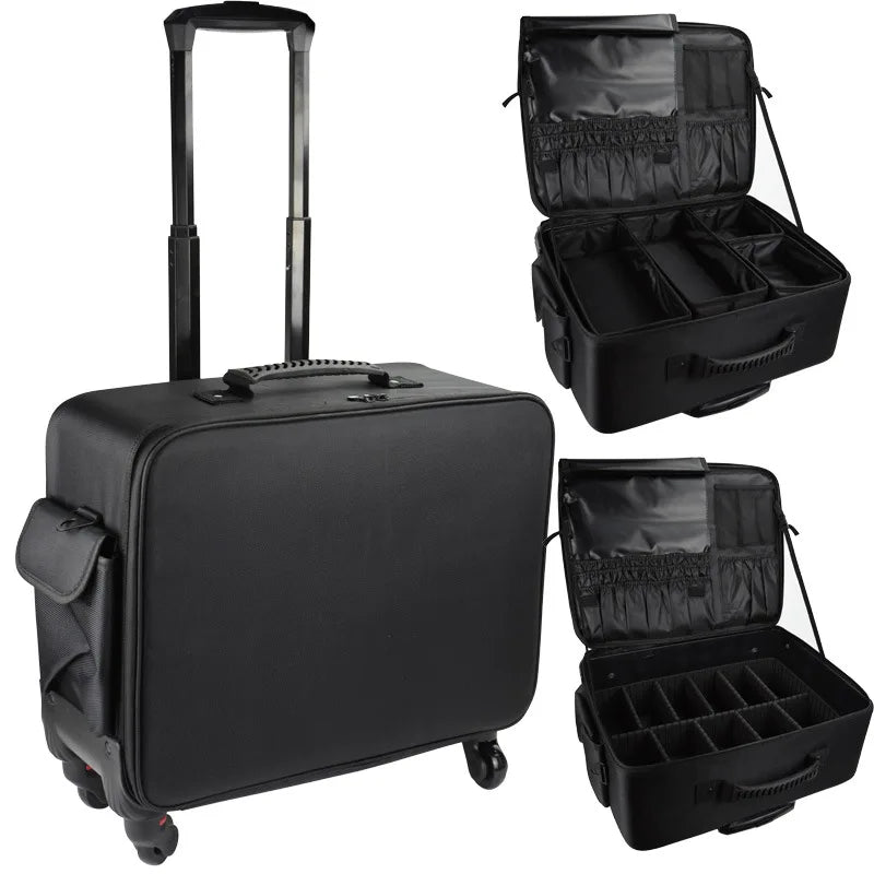 Professional Makeup Suitcase Case Designer Pull Rod Oxford Makeup Bag Large Capacity Nail Art Tattoo Storage Box Luggage