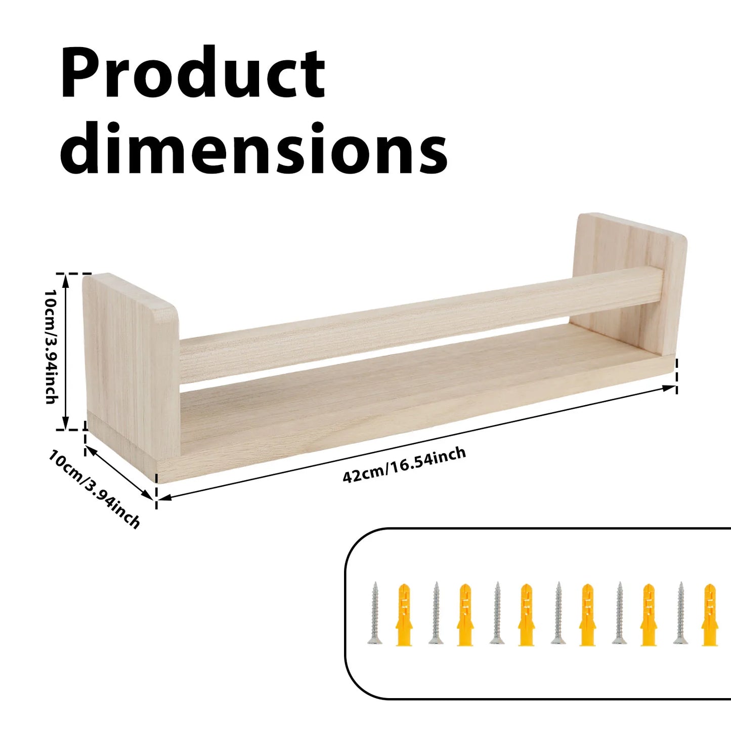 3Pcs Wooden Floating Shelves Wall Mounted Book Shelves Multi purpose Storage Rack Floating Nursery Book Shelves for Home Bedroom