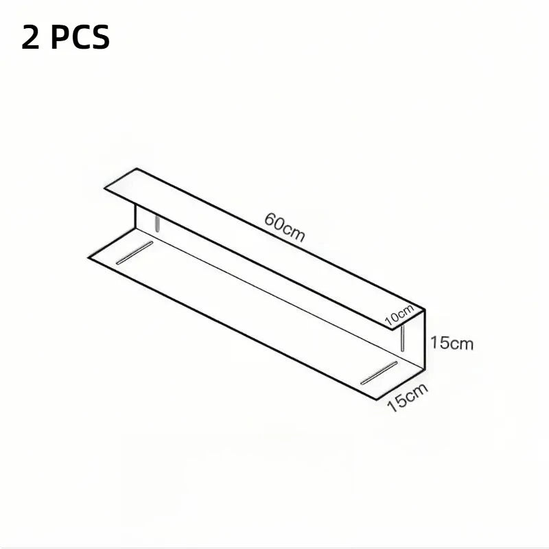 2 PCS Stainless Floating Shelves 60cm/80cm Wall Mounted Display Rack For Living Room/Kitchen/Study  Storage Rack