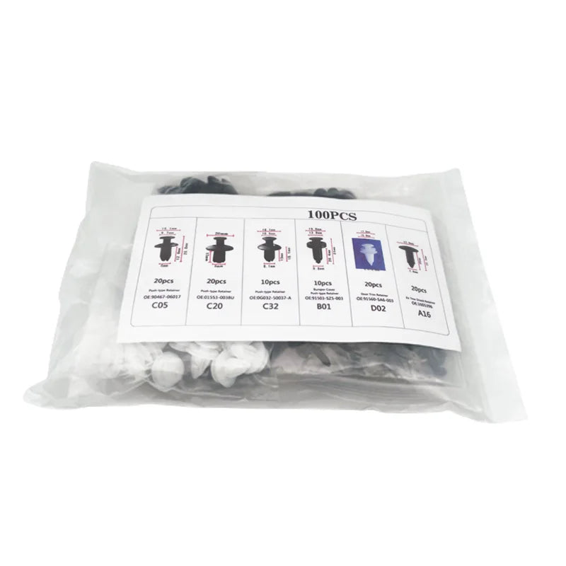 Auto Fastener Clip Mixed Car Body Push Retainer Pin Rivet Bumper Door Trim Panel Fastener Kit Car Clip 100/50 Box /Bag packaging