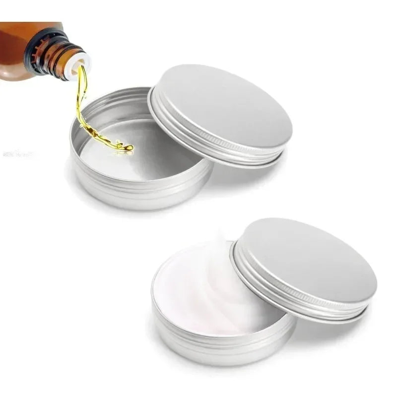 5-100g Multi Specification Threaded Circular Aluminum Box Metal Sub Packaging Box Storage Boxs Sealed Wax Empty Can Cream Boxes