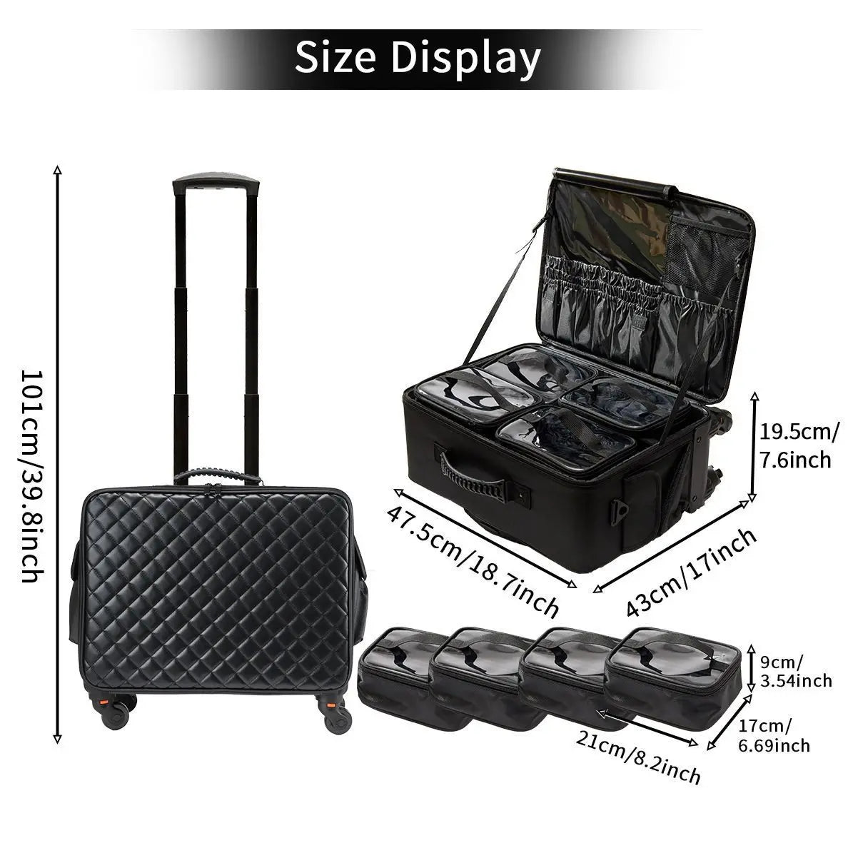 Professional Makeup Suitcase Case Designer Pull Rod Oxford Makeup Bag Large Capacity Nail Art Tattoo Storage Box Luggage