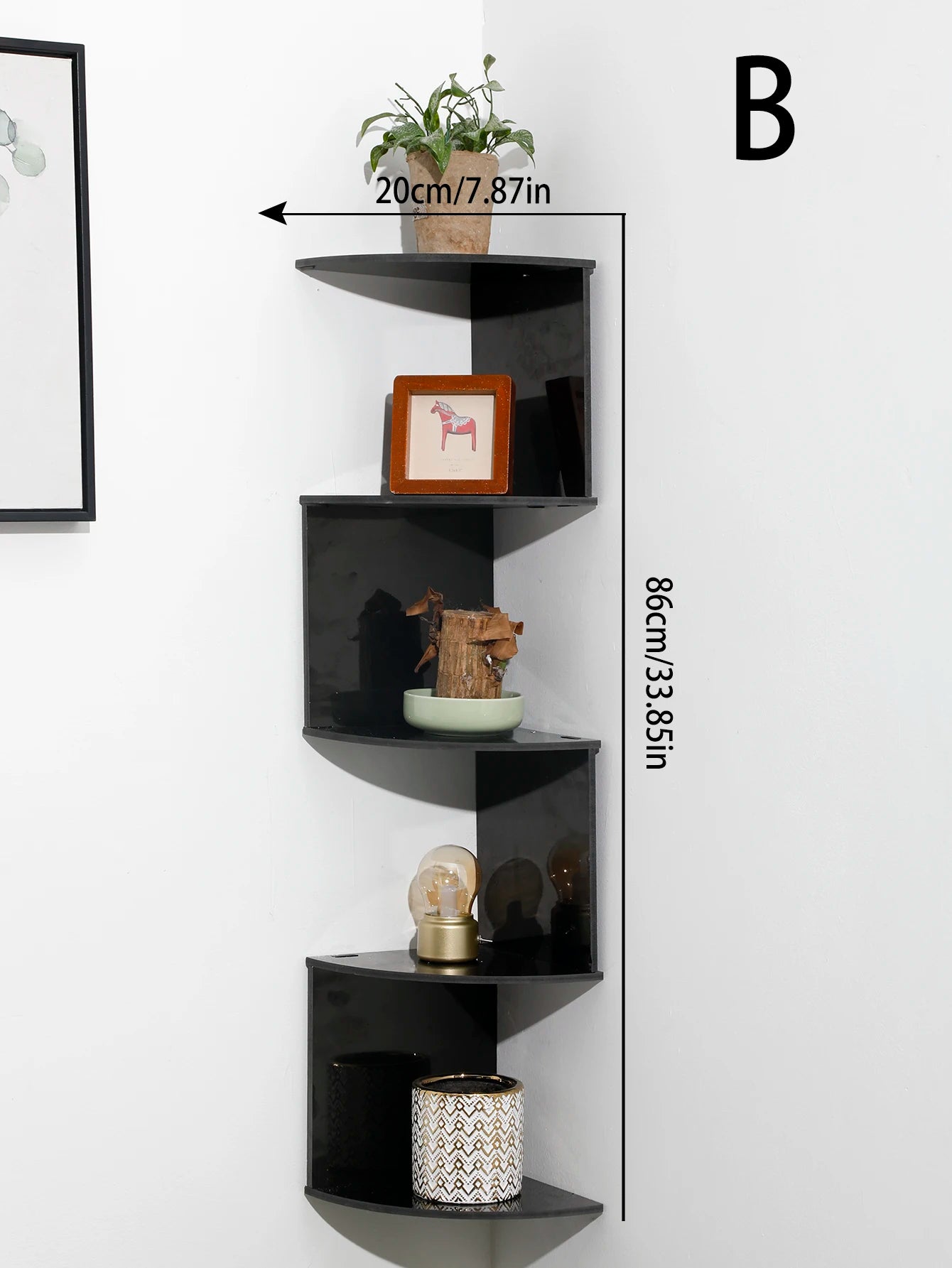 2/5-tier Wall Shelf Corner Bookshelf Shelf Corner Floating Shelves Kitchen Organizers Storage Living Room Home Decorations Gift