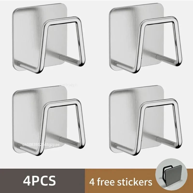 Metal Self Adhesive Hook Sink Sponge Storage Holder Kitchen Holder Stainless Steel Sink Lid Dish Rack Kitchen Wire Rag Organizer