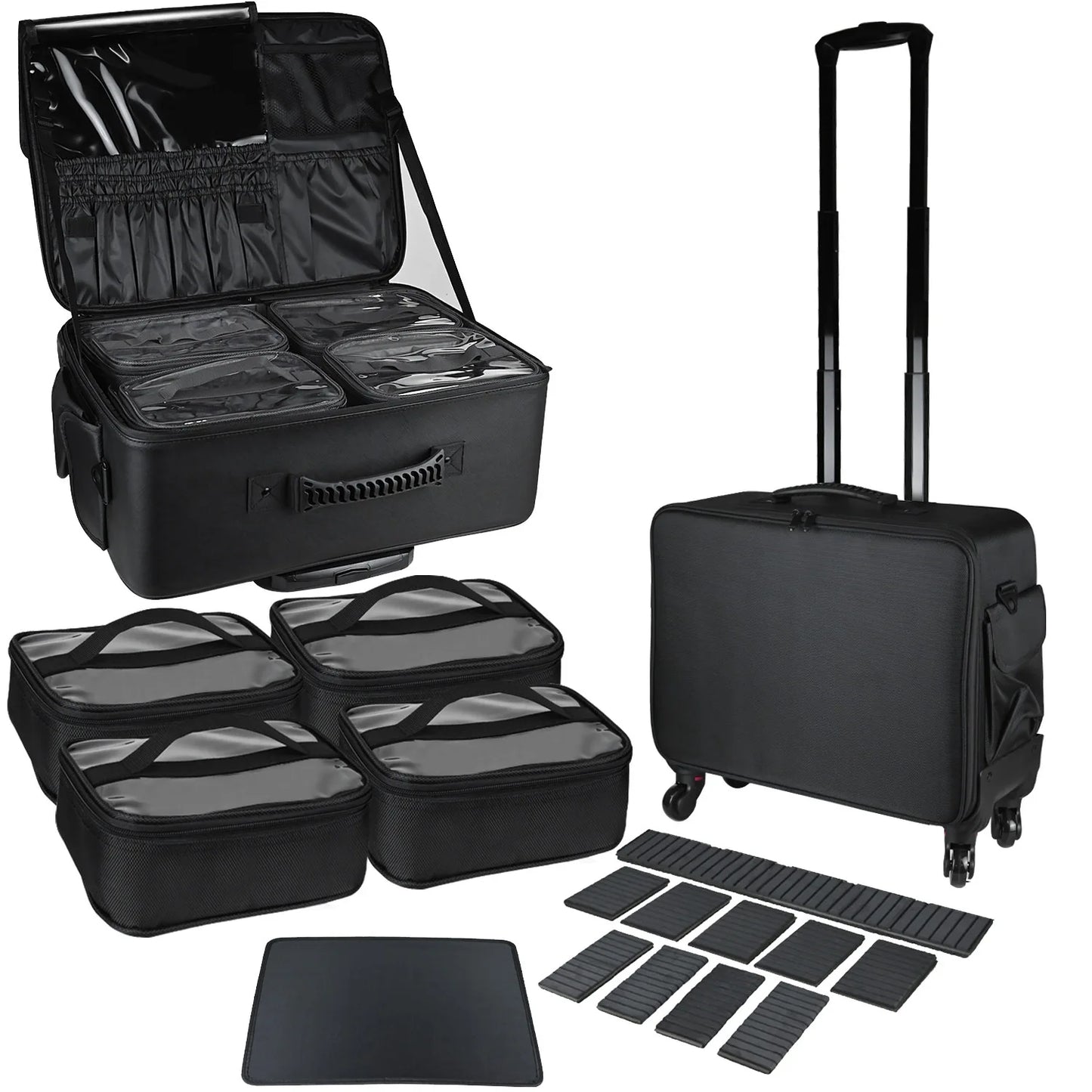 Professional Makeup Suitcase Case Designer Pull Rod Oxford Makeup Bag Large Capacity Nail Art Tattoo Storage Box Luggage