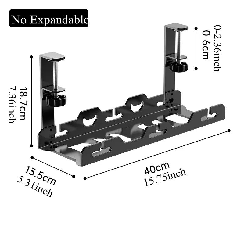 Under Desk Cable Management Tray No Drill 2 Hole Cable Tray with Wire Management Cord Organizer Desk Organizer Standing Desk