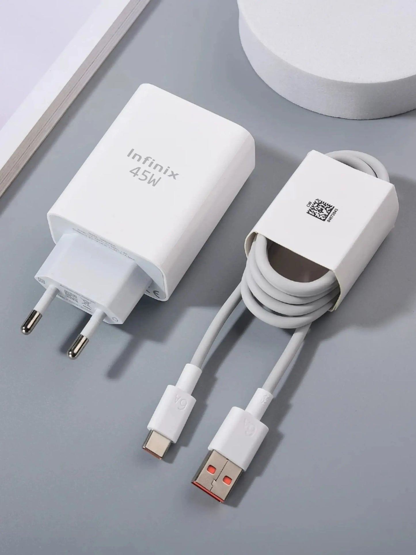 Infinix 45W Charger EU Plug Super Fast Charging Wall Power Adapter For Infinix GT 20 30 Pro Note 50 40 30 Hot 60 Pro Ze