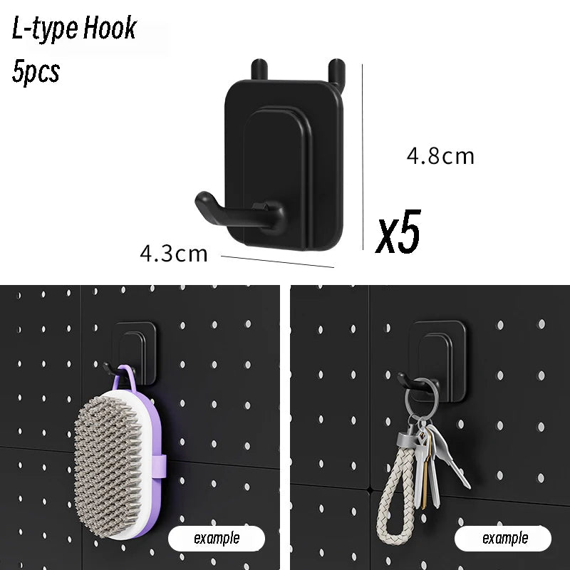 Cream Style Wall-Mounted Pegboard Organizer – DIY Storage Panel with Hooks, Shelves & Racks for Kitchen, Bedroom, Office