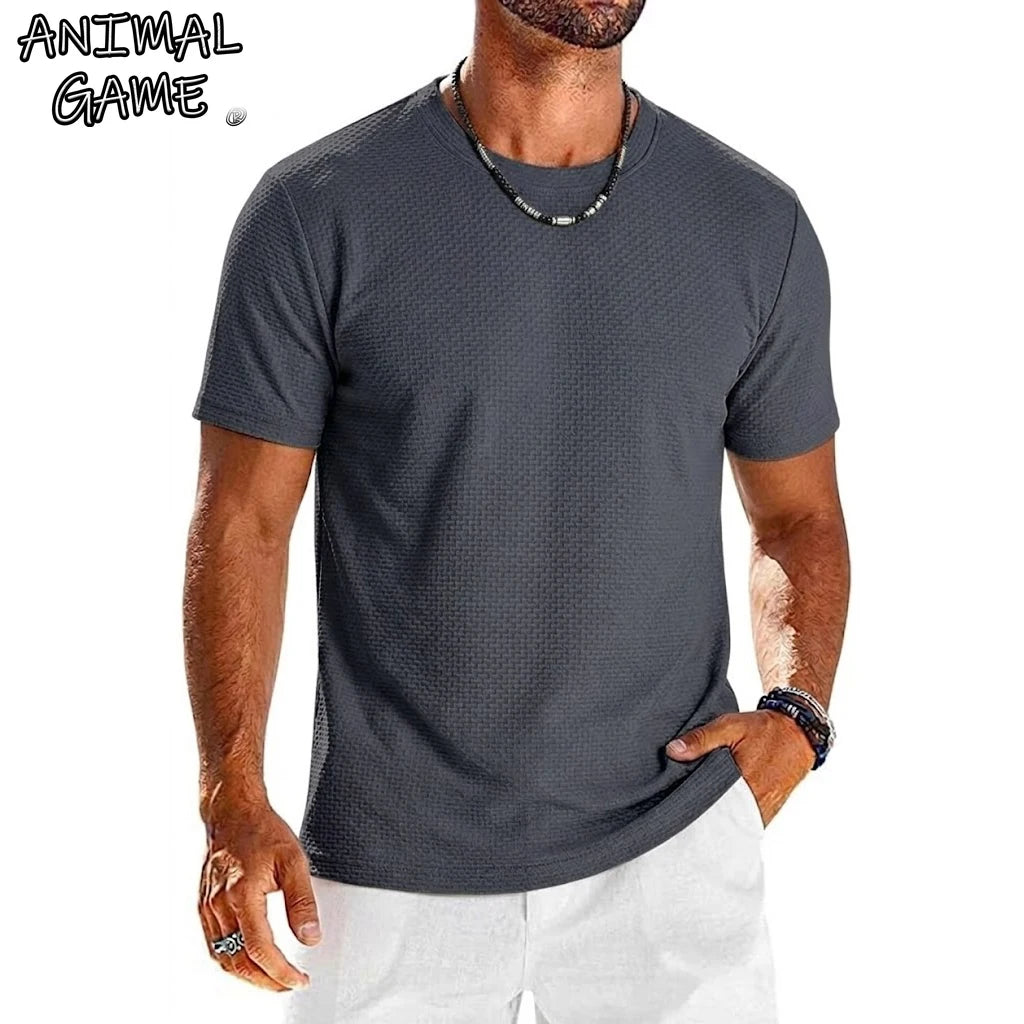 Summer Short Sleeve Ice Silk T Shirts for Men Lightweight Casual TShirt Outdoor Sport Fitness Quick Dry Tee Breathable Pullover
