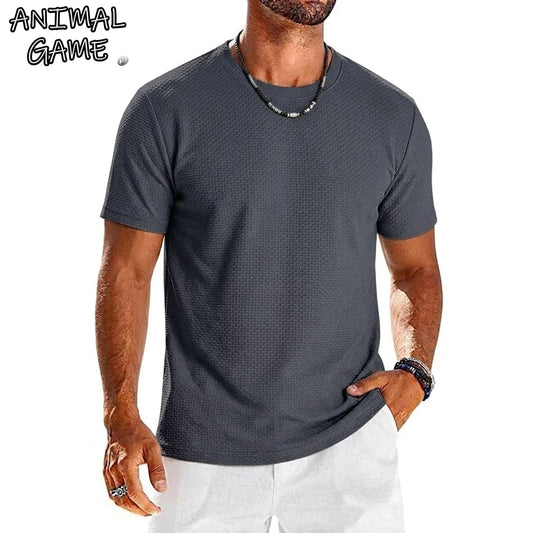 Summer Short Sleeve Ice Silk T Shirts for Men Lightweight Casual TShirt Outdoor Sport Fitness Quick Dry Tee Breathable Pullover