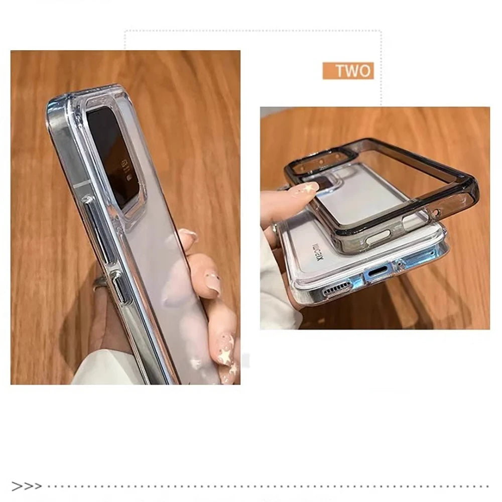 Luxury Hybrid Shockproof Case For Xiaomi Mi 15 14 14T 13 13T 12 12T Pro Lite Hard Acrylic Back Cover Clear Silicone Soft Shell