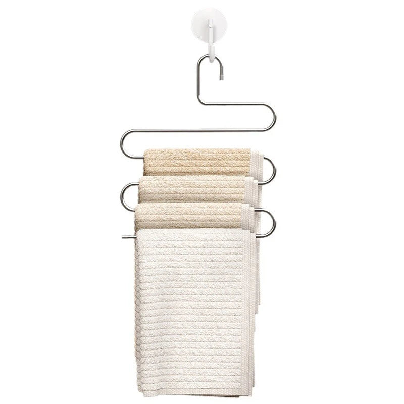 Stainless Steel Pants Rack Five-Layer Multi-Functional Hanger Multi-Layer Pants Storage Rack Home Organizer