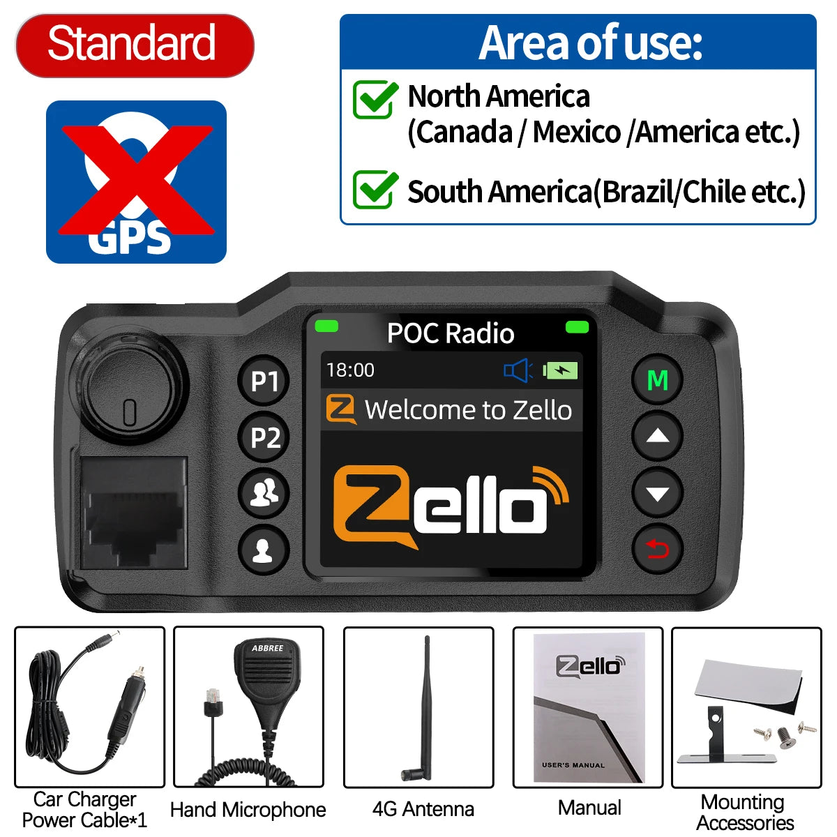 ABBREE GP-8900 Plus Mini POC Network Car Radio Zello GPS Long Distance 4G Android WiFi Dual SIM For Vehicle Fleet Search&Rescue