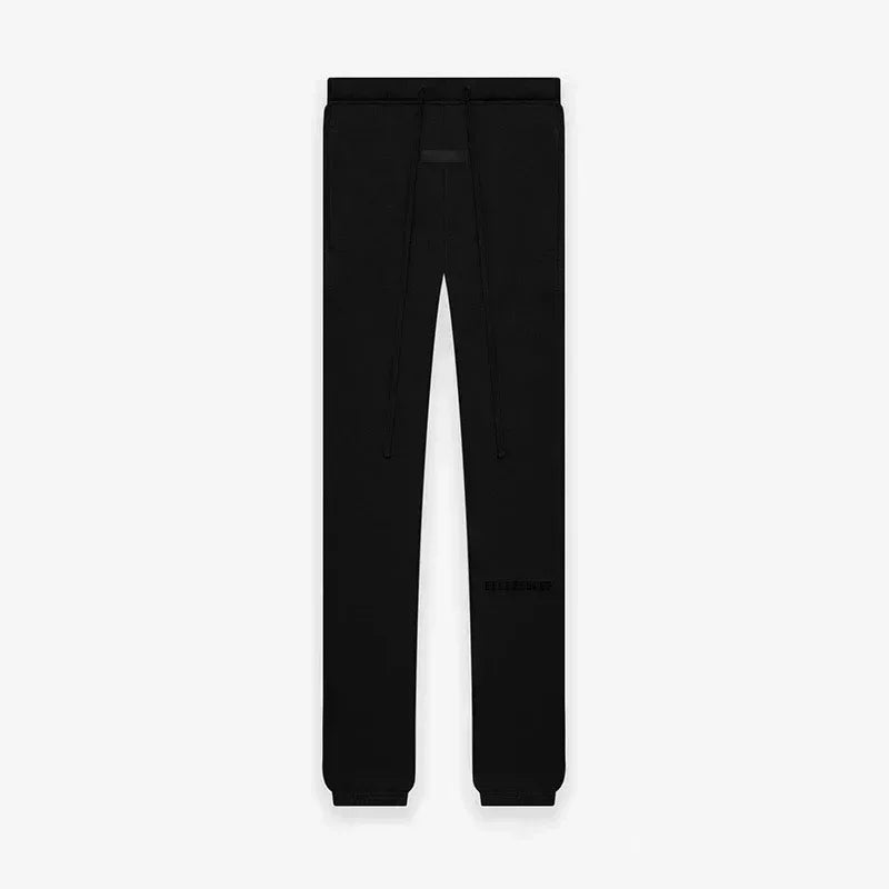 Fashion Double Line Matching Set Men's Drawstring Pants Luxury Design Plush Letter Pants High Street Couple Oversized Pants Set