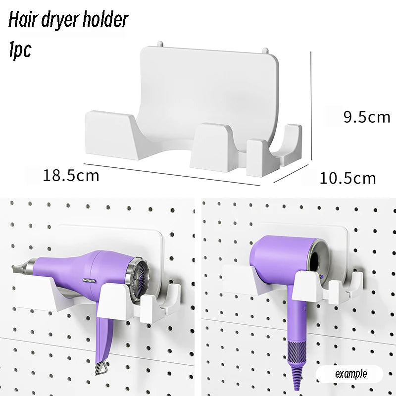 Cream Style Wall-Mounted Pegboard Organizer – DIY Storage Panel with Hooks, Shelves & Racks for Kitchen, Bedroom, Office