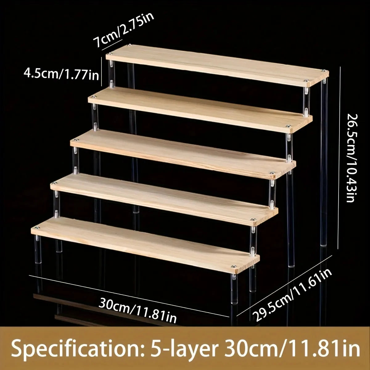 Wooden Transparent Display Rack, Perfume Storage Rack, Multi-Functional Decoration Rack, Used for Cosmetics, Nail Polish, Dolls