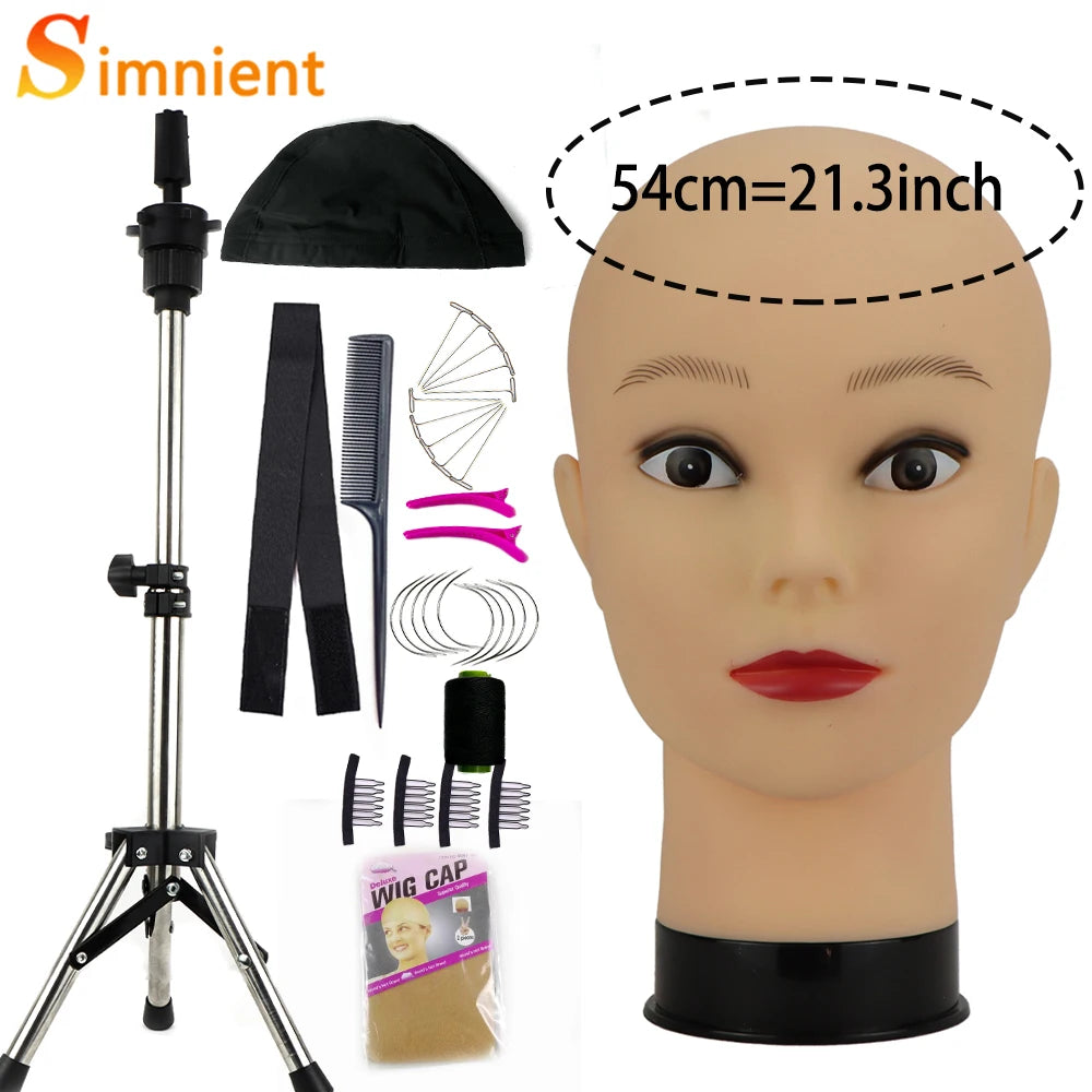 Mannequin Head With Tripod For Making Wig Hat Glasses Mask Display Cosmetology Manikin Head For Makeup Practice Wig Install Kit