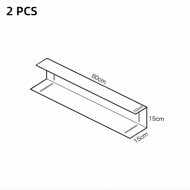 2 PCS Stainless Floating Shelves 60cm/80cm Wall Mounted Display Rack For Living Room/Kitchen/Study  Storage Rack