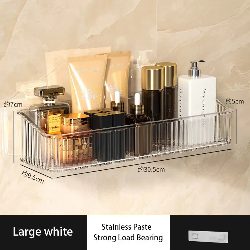 Punch-free Light Luxury Bathroom Storage Rack Toilet Wash Basin Wall Mount Toilet Wall Cosmetics Storage Rack