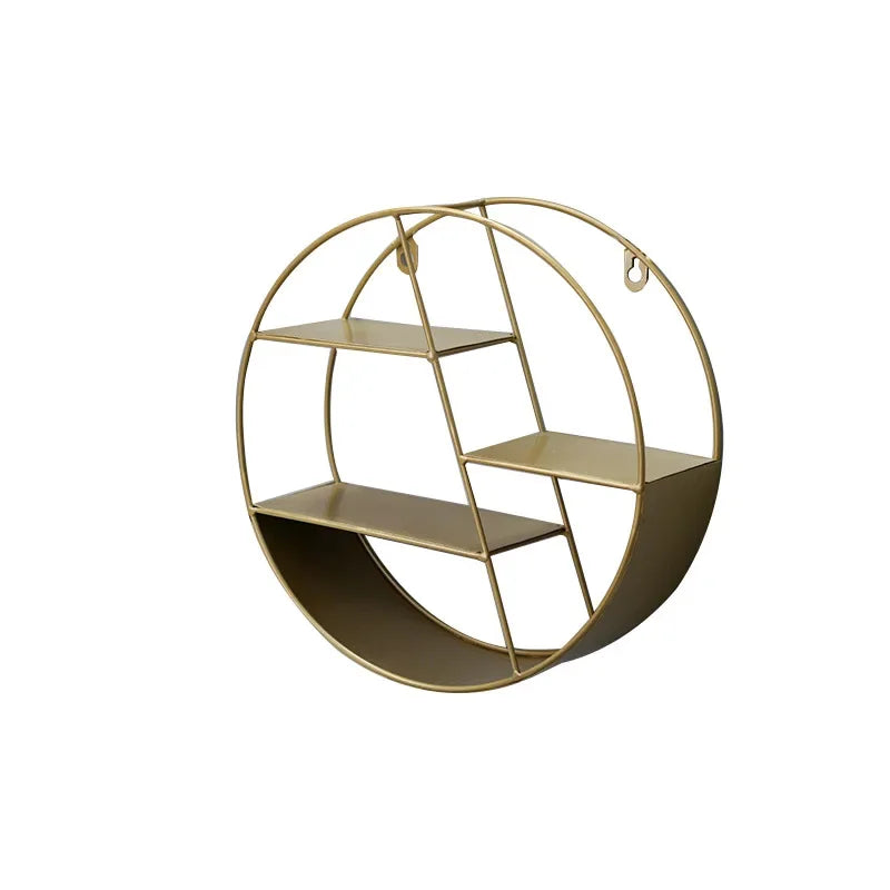 Wall Mounted Floating Shelves Decorative Shelves Circular Storage Rack Creative Plant Flower Pot Tray Nordic Home Decoration