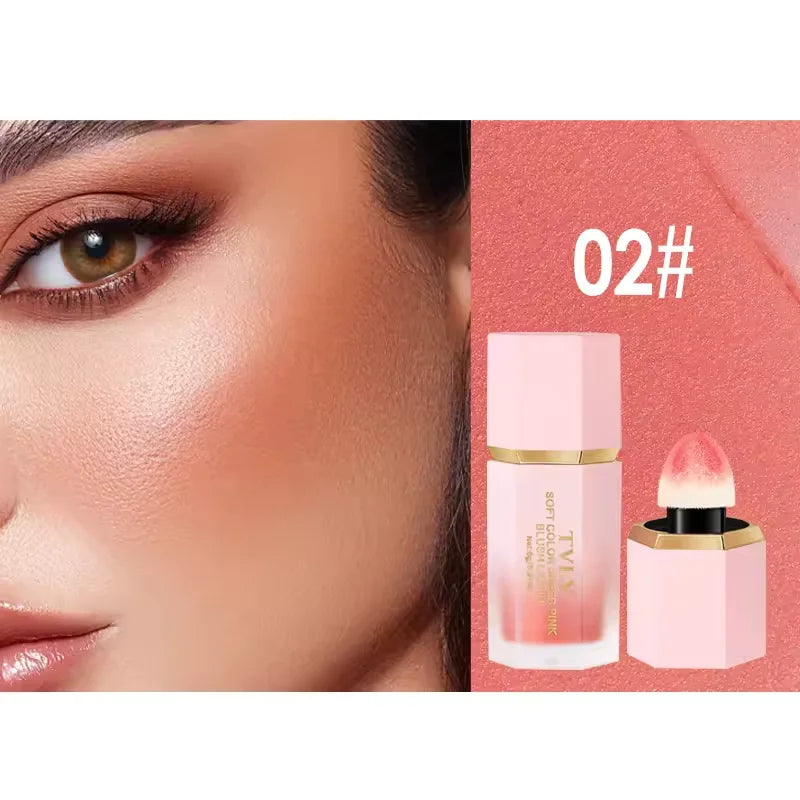 Liquid Blush Cream 6 Colors Smooth Velvet Matte Pink Blusher Natural Easy To Smudge