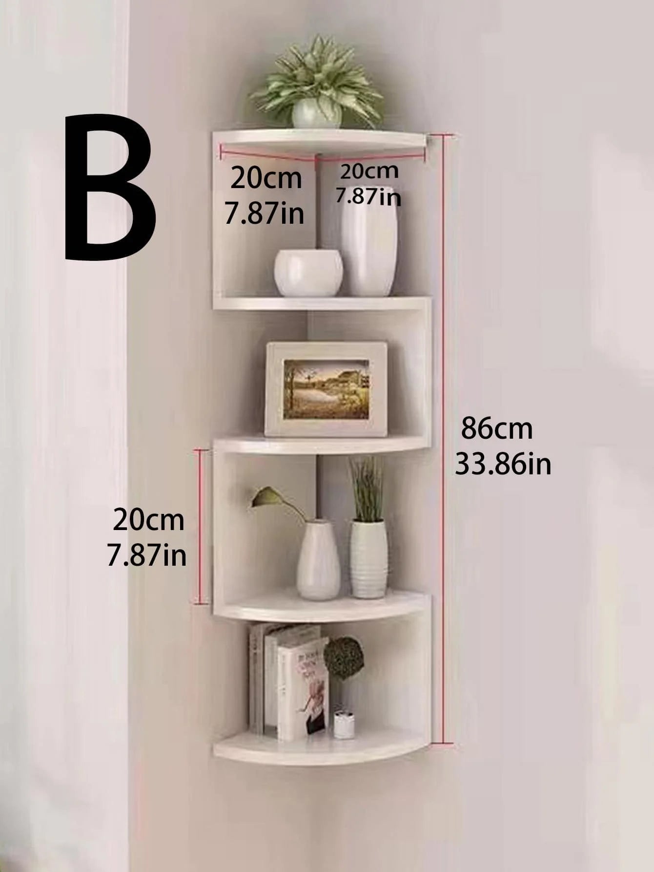 2/5-tier Wall Shelf Corner Bookshelf Shelf Corner Floating Shelves Kitchen Organizers Storage Living Room Home Decorations Gift
