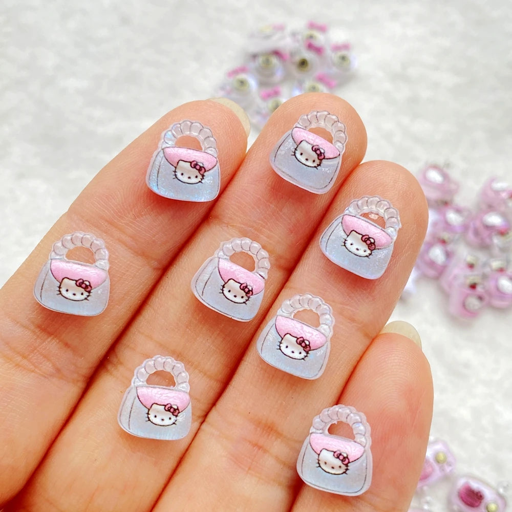 50Pcs Mixed Resin Kitten makeup mirror, camera, book Charms Rhinestones DIY Craft For Nail 3D Decorations Jewelry