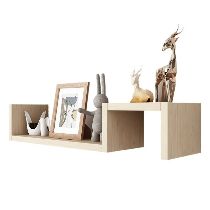 Modern Floating Shelves Wall Mounted 2-Tier, Living Room Bedroom Decor, Geometric Storage Shelf, Organizer for Books Plants Art