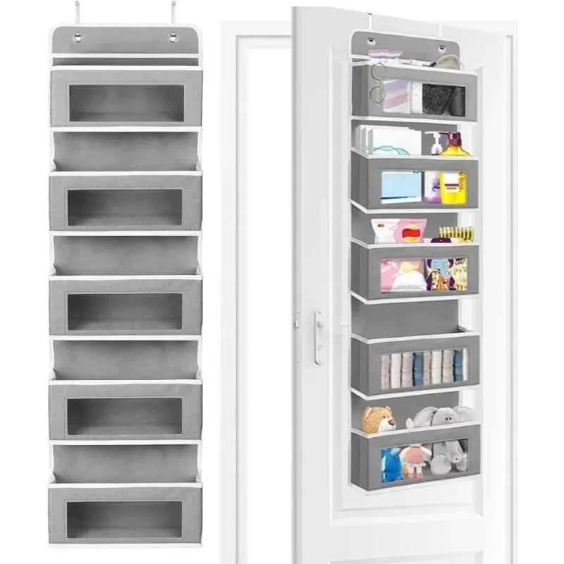 5-Shelf Hanging Storage Organizer - Behind Door Anti-Tilt 5 Large Capacity Pockets Suitable for Bedroom Bathroom