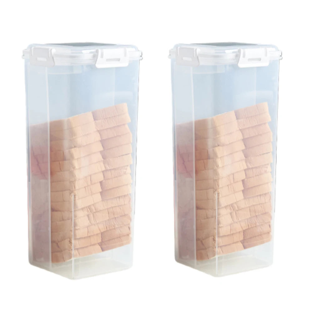 1/2pcs Bread Loaf Container Clear Airtight Bread Box With Lid Sandwich Bread Holder Kitchen Pasta Multigrain Toast Storage Boxs