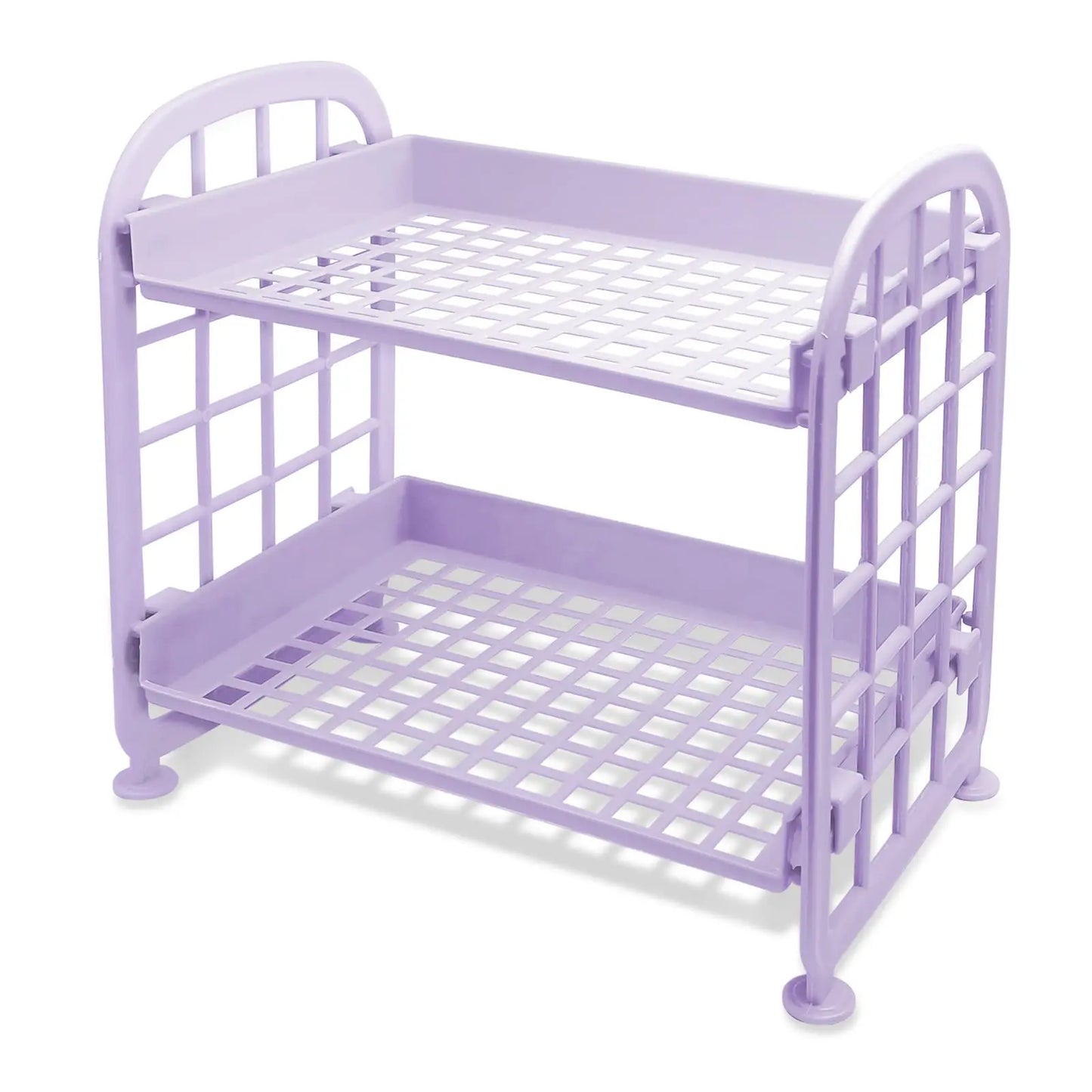2-Tier Multifunctional Plastic Shelf Makeup Organizer for Skincare Office Kitchen Bedroom Bathroom Two Layer Hollow Storage Rack