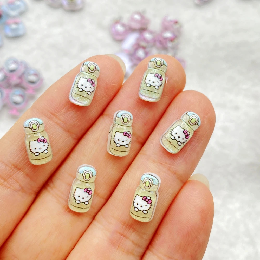 50Pcs Mixed Resin Kitten makeup mirror, camera, book Charms Rhinestones DIY Craft For Nail 3D Decorations Jewelry