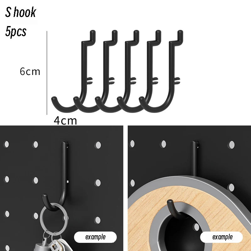 Cream Style Wall-Mounted Pegboard Organizer – DIY Storage Panel with Hooks, Shelves & Racks for Kitchen, Bedroom, Office