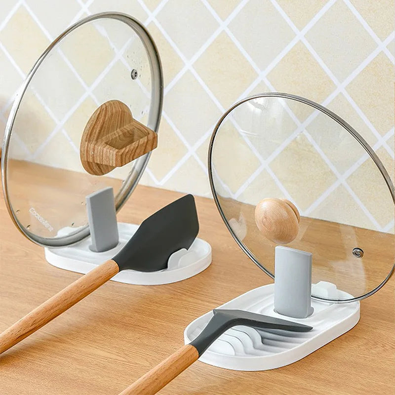 1/2Pcs Nordic Style Pot Lid Shovel Storage Rack Practical Heat-resistant Multifunctional Kitchen Supplies Non-slip