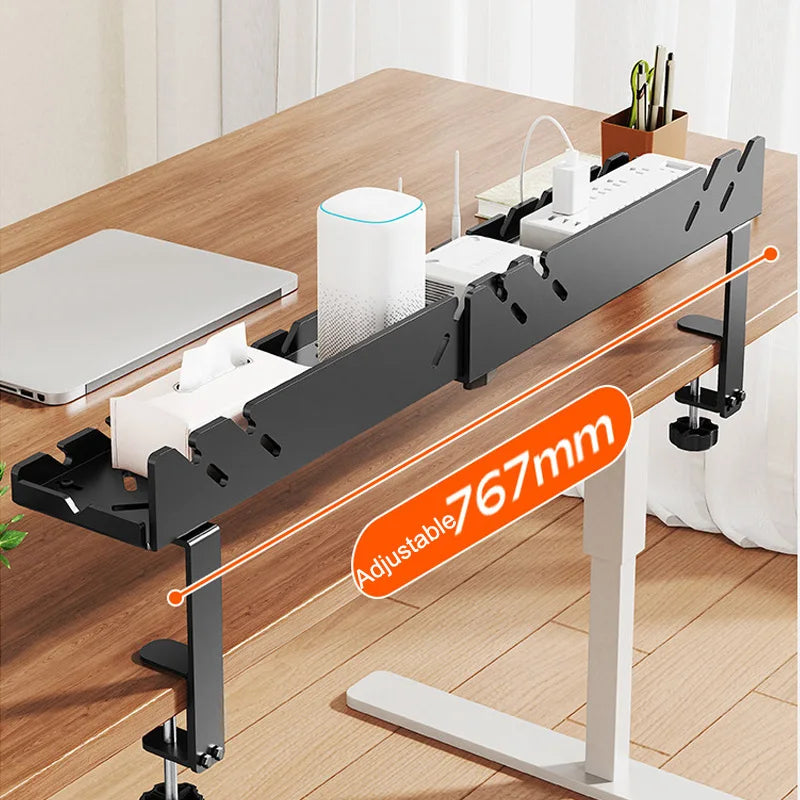Under Desk Cable Management Tray No Drill 2 Hole Cable Tray with Wire Management Cord Organizer Desk Organizer Standing Desk