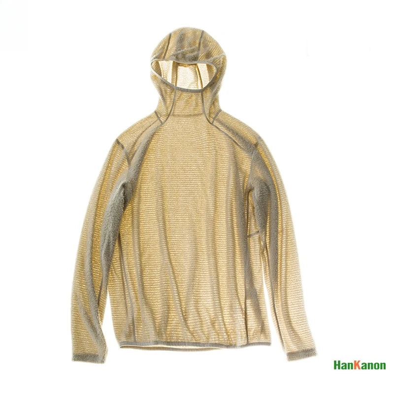 Thermolite® Lightweight Hooded T-Shirt Men's Long Sleeve Thermal Hoodie for Hiking, Camping & Cycling Anti-Static & Anti-Pilling