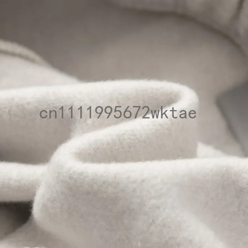 Fashion Double Line Matching Set Men's Drawstring Pants Luxury Design Plush Letter Pants High Street Couple Oversized Pants Set