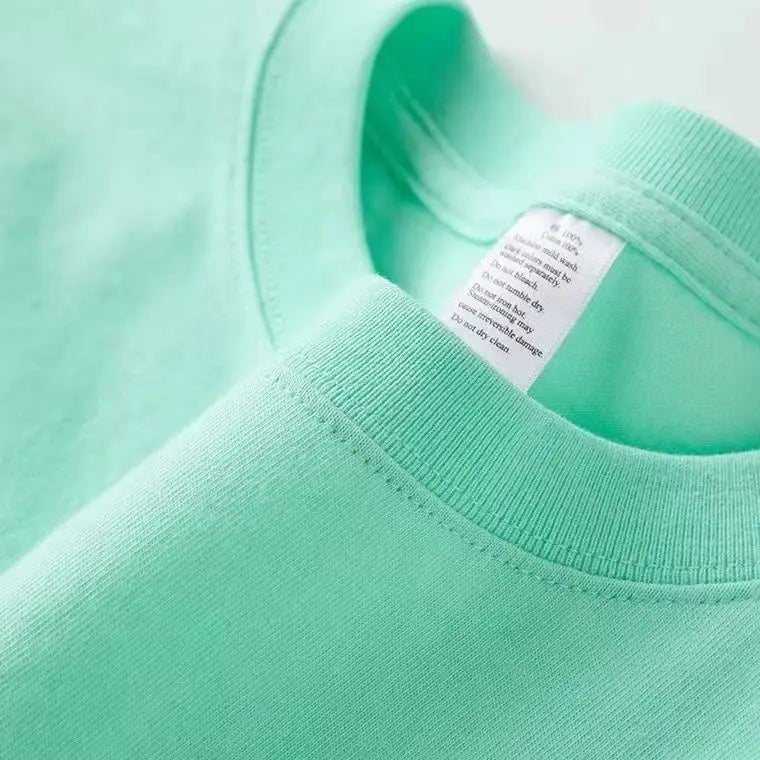 Men's and Women's T-shirts 300G Heavy Gray-purple Round Neck Short-sleeved T-shirts Women's Basic Pure Cotton Simple