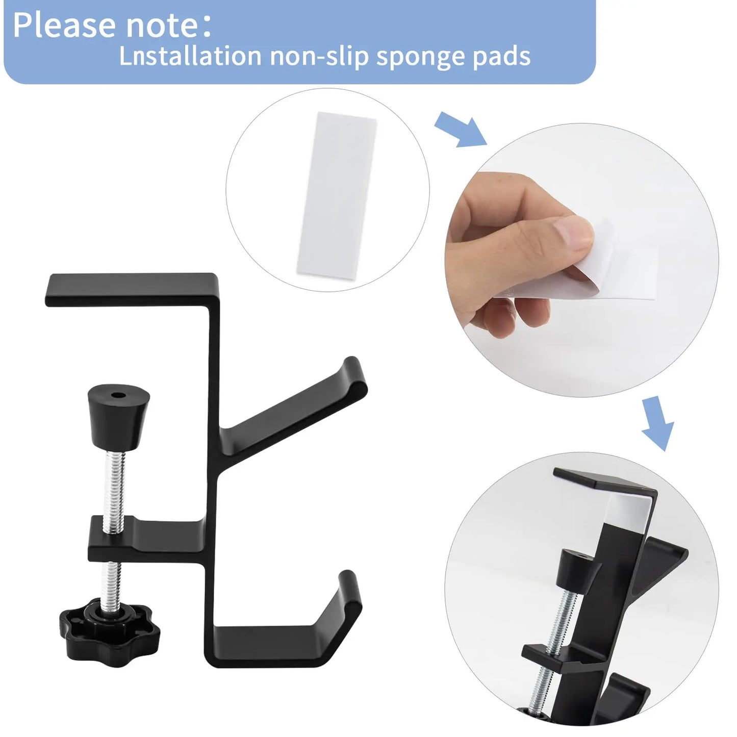 1/2pc Adjustable Desk Edge Hook Gaming Headset Desk Hanger Backpack Storage Hanging Hook Holder Punch-free Home Office Organizer