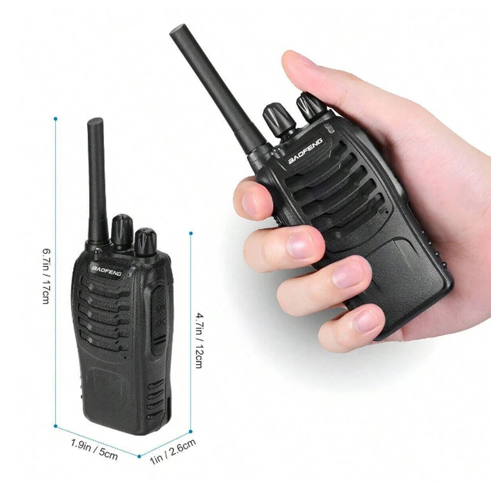 2pcs Baofeng BF-88E portable wireless Handheld walkie16CH UHF 446.00625-446.19375MHz 12.5KHz Channel Separation with USB Charger