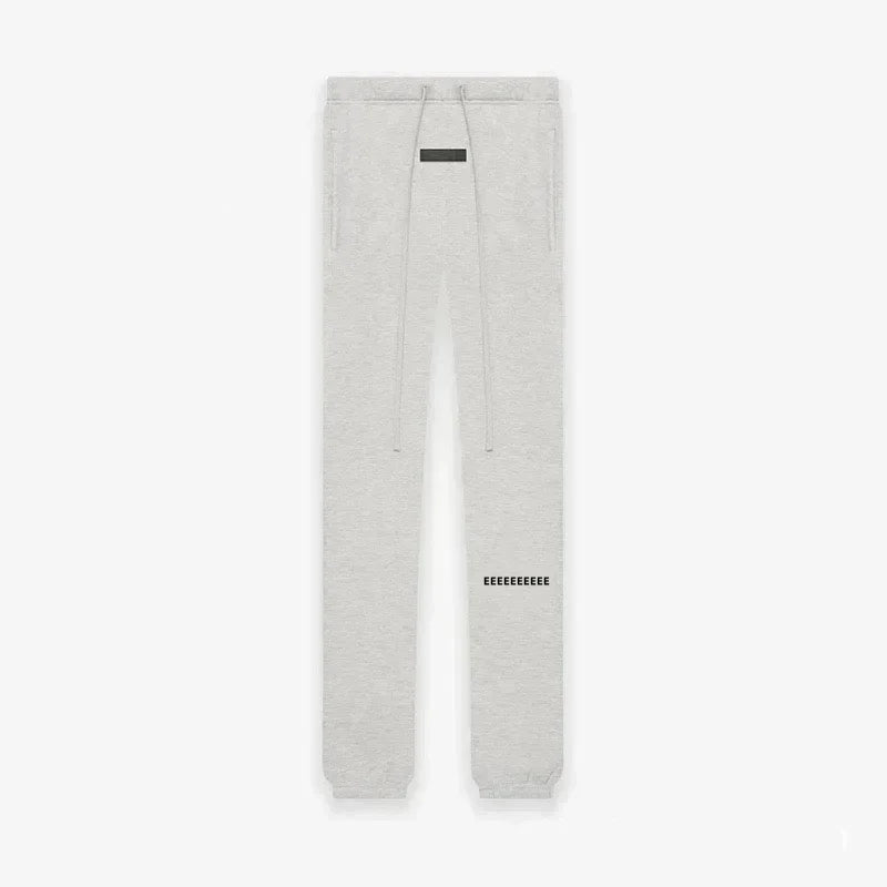 Fashion Double Line Matching Set Men's Drawstring Pants Luxury Design Plush Letter Pants High Street Couple Oversized Pants Set
