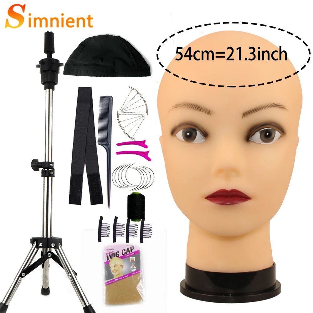 Mannequin Head With Tripod For Making Wig Hat Glasses Mask Display Cosmetology Manikin Head For Makeup Practice Wig Install Kit