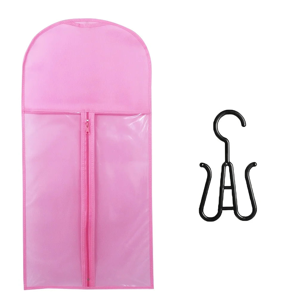 Wig & Hair Extension Hanging Storage Bag Transparent Dustproof Protector with Hook for Salon Home Use