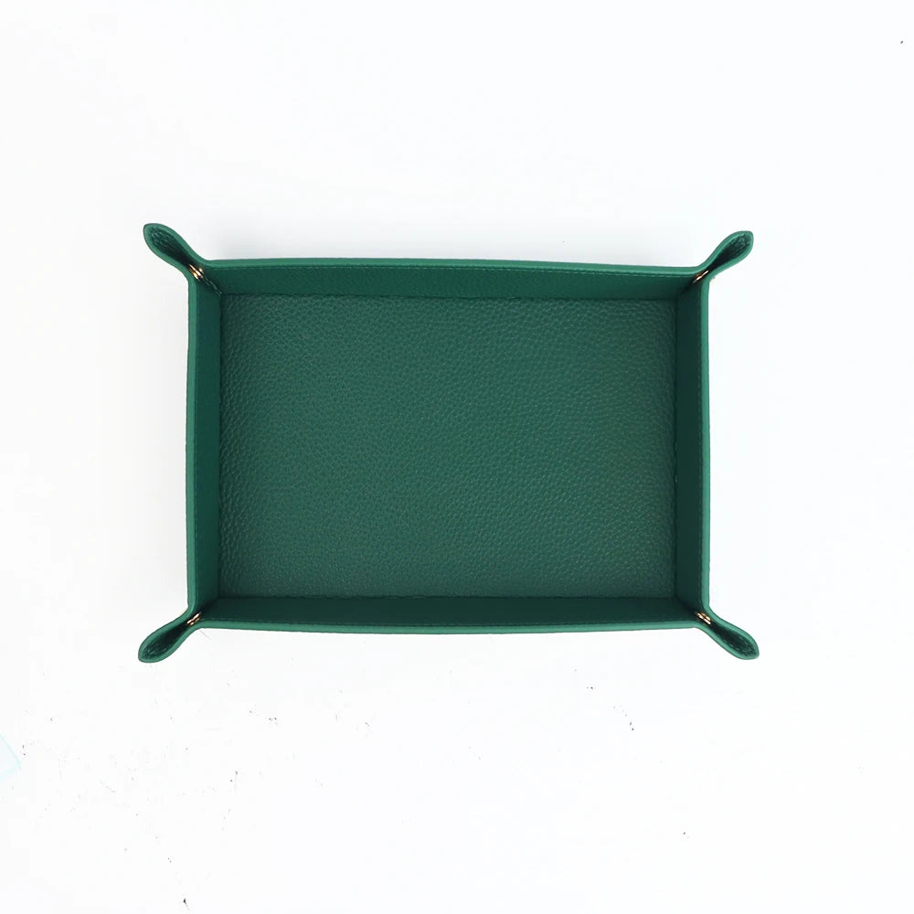 Customized Name PU Leather Rectangular Storage Box for Home Clutter Organization - Entrance Key, Cosmetics, Jewelry Storage Tray